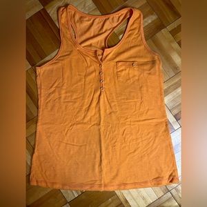 Cotton blend orange tank top